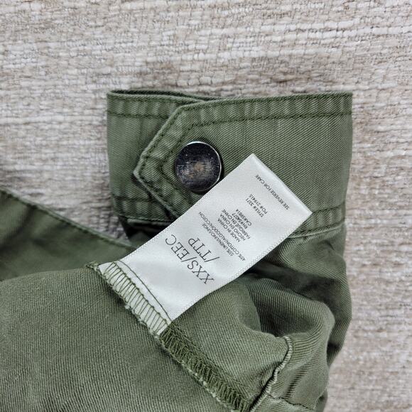 Cabi Bird Utility Jacket Women’s XXS Green Linen Sequin Appliqué Military Parka - Picture 14 of 16